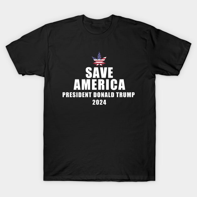 Save America President Donald Trump 2024 T-Shirt by Maan85Haitham